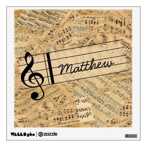 Pieces of Vintage Music ID389 Wall Decal