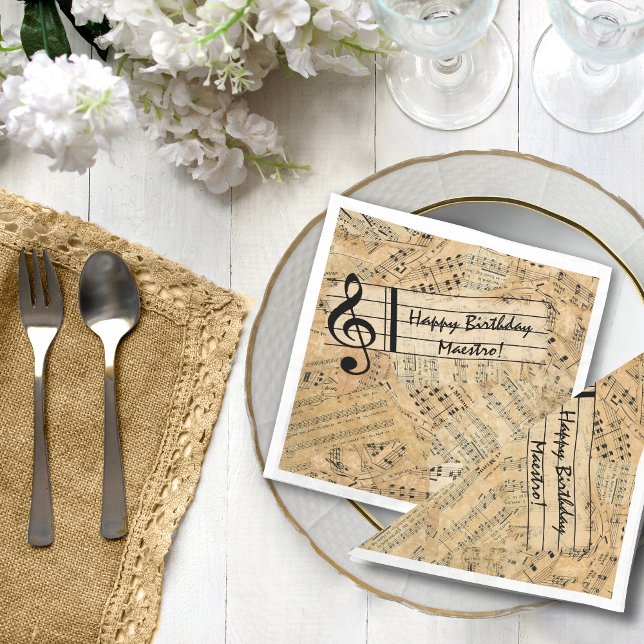 Pieces of Vintage Music IDE389 Paper Napkins (Creator Uploaded)