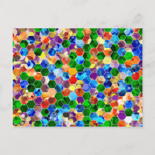Piecewise Hexagons Dot Postcard