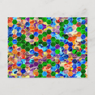Piecewise Hexagons Swirl Postcard