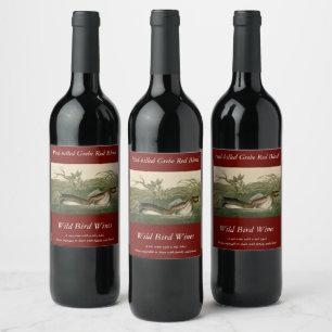 Pied-billed Grebe from Audubon's Birds of America Wine Label