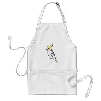 Pied Cartoon Cockatiel Parrot Bird Adult Apron