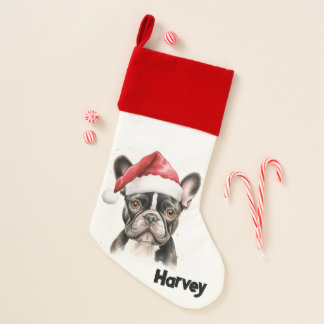 Pied French Bulldog Christmas Stocking