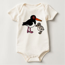 Pied Oystercatcher with chick Infant Organic Creeper