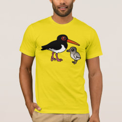 Pied Oystercatcher with chick Men's Basic American Apparel T-Shirt