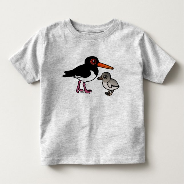 Pied Oystercatcher with chick Toddler T-shirt (Front)