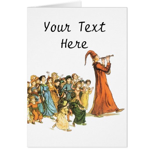 Pied Piper Illustration by Kate Greenaway Cards (Front)