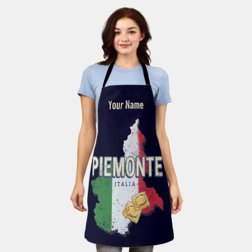 Piedmont Italy Retro Region Map Vintage Pasta Apron