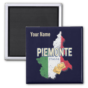 Piedmont Italy Retro Region Map Vintage Pasta Magnet