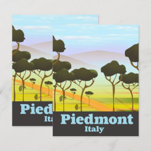Piedmont Italy travel poster