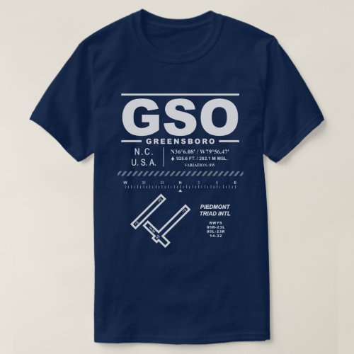 Piedmont Triad International Airport GSO T_Shirt