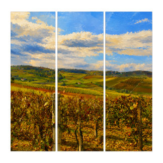 Piedmont Vineyard Landscape Triptych Wall Art