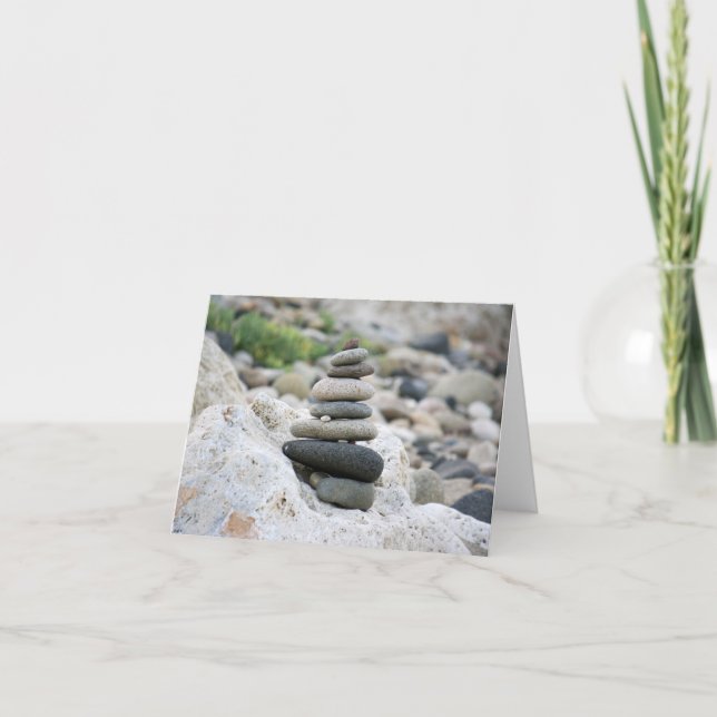 Piedras zen en la playa de Almería Card (Front)