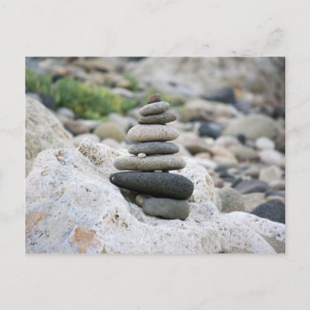 Piedras Zen En La Playa De Almería Postcard