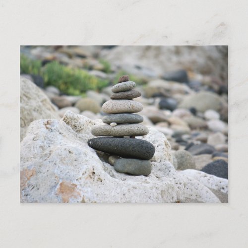 Piedras zen en la playa de Almera Postcard