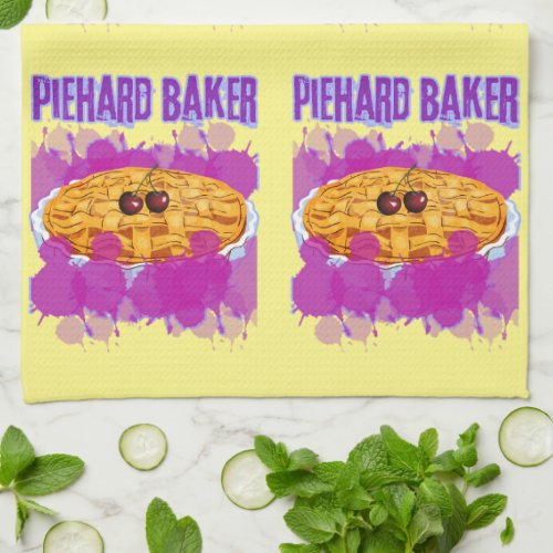 Piehard Baker Cute Pun Creative Bakers Home Living Kitchen Towel