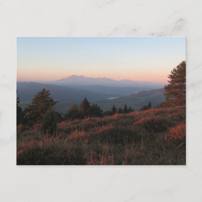 Pieniny sunrise postcard (Front)