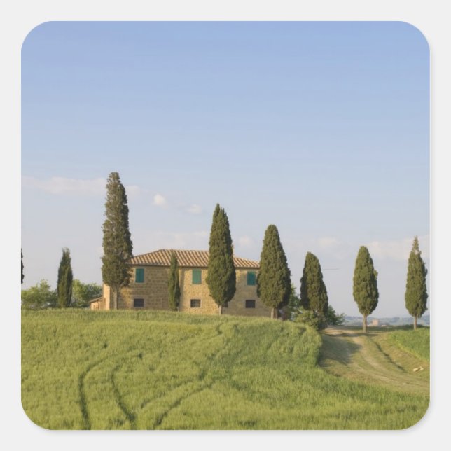 Pienza, Val d'Orcia, Siena province, Tuscany, Square Sticker (Front)