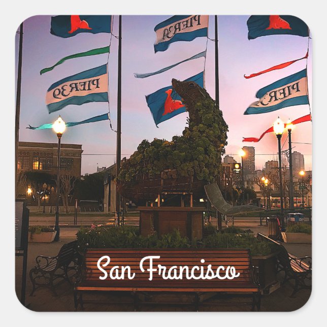 Pier 39 Sea Lion Statue #4 Stickers (Front)