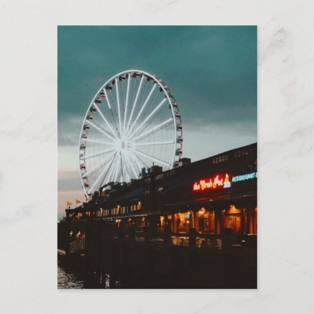 Pier 57, Seattle, Washington  Holiday Postcard (Front)