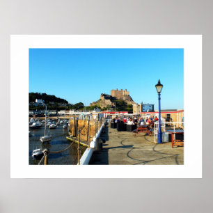 Pier and castle at Gorey Jersey Poster