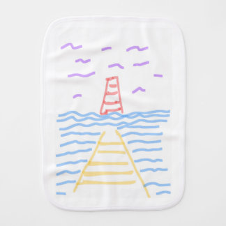 Pier and Lighthouse Burp Cloth