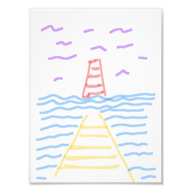 Pier and Lighthouse Photo Enlargement Print (Front)