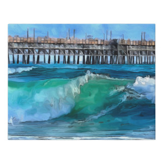 Pier and wave faux canvas print