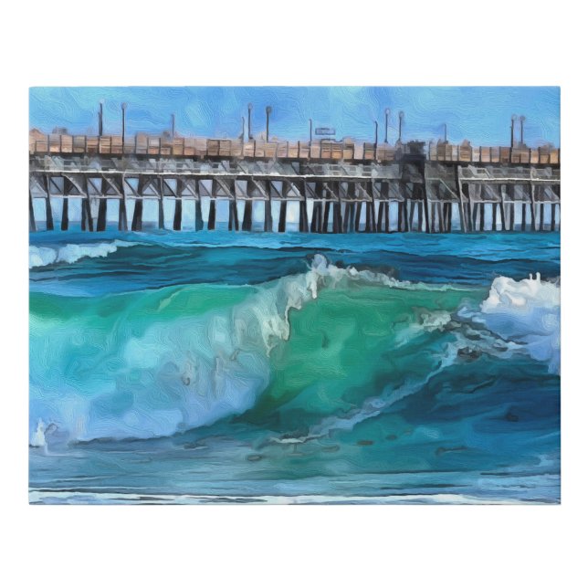 Pier and wave faux canvas print (Front)