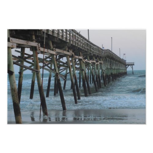 Pier and Waves _ Oak Island North Carolina Photo Print