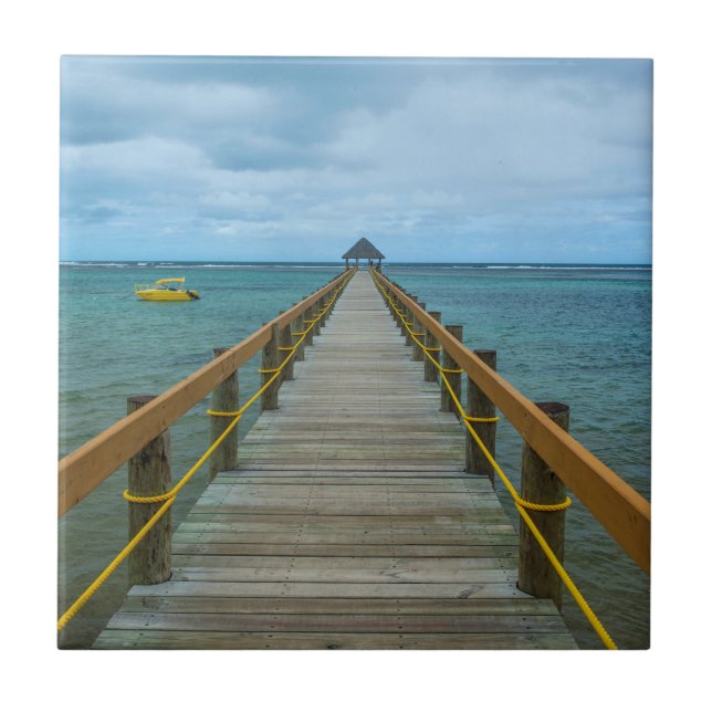 Pier At Coral Coast, Fiji Ceramic Tile (Front)