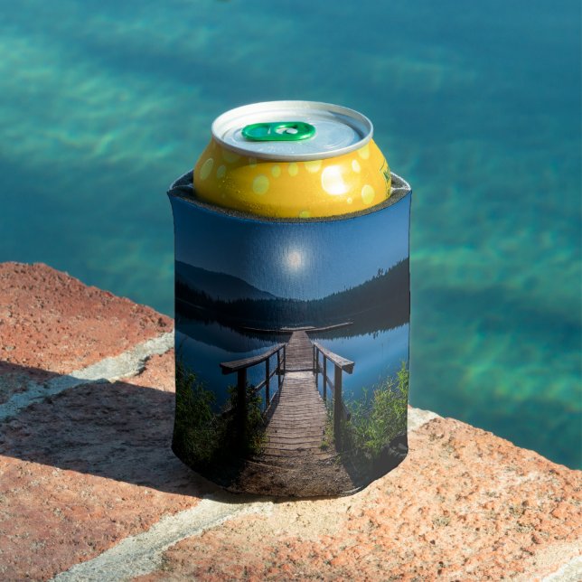 Pier at Night under a Full Moon Can Cooler (In Situ Pool)