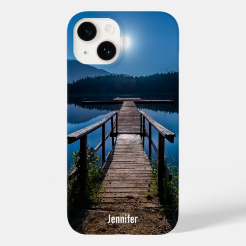 Pier at Night under a Full Moon Case_Mate iPhone 14 Case