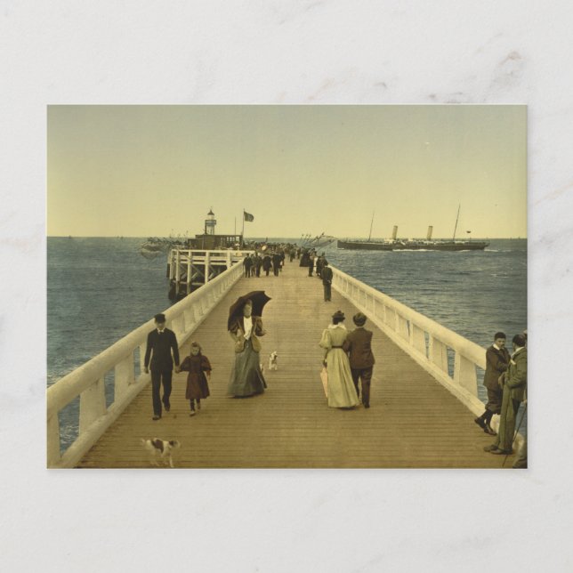 Pier at Ostend, West Flanders, Belgium Postcard (Front)