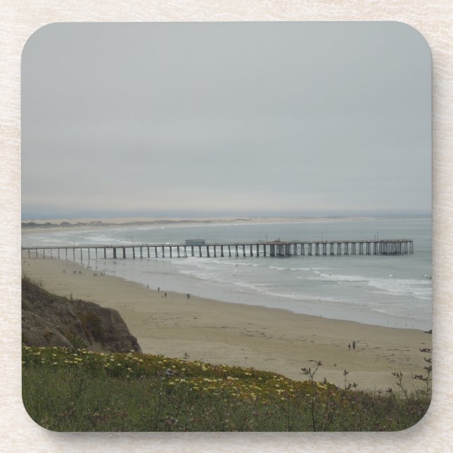 Pier at Pismo Beach, California Beverage Coaster (Front)