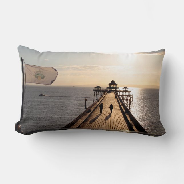 Pier at Sunset - Clevedon Pier, Somerset, UK - Lumbar Pillow (Front)