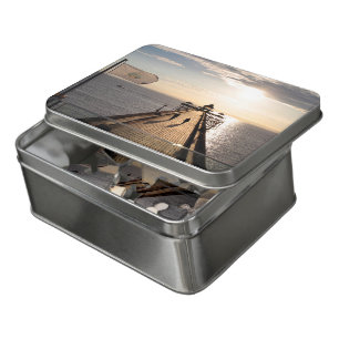 Pier at Sunset - Clevedon Pier, Somerset, UK - Tin Jigsaw Puzzle