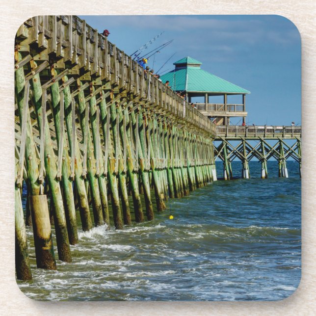 Pier Fishing Beverage Coaster (Front)