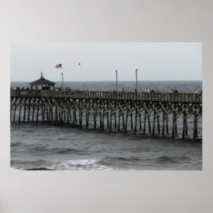 Pier Fishing - Oak Island, NC Poster