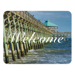 Pier Fishing Welcome Door Sign