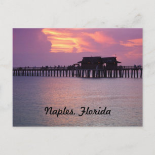 pier in Naples, Florida at sunset Postcard