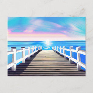 Pier, Ocean and Sky at Dawn Postcard