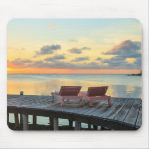 Pier overlooks the ocean, Belize Mouse Pad