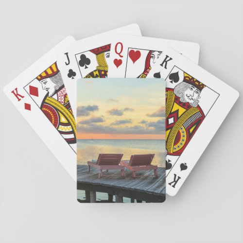 Pier overlooks the ocean Belize Playing Cards