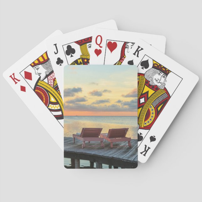 Pier overlooks the ocean, Belize Poker Cards (Back)