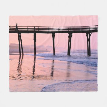 Pier Sunrise Fleece Blanket by artinphotography at Zazzle