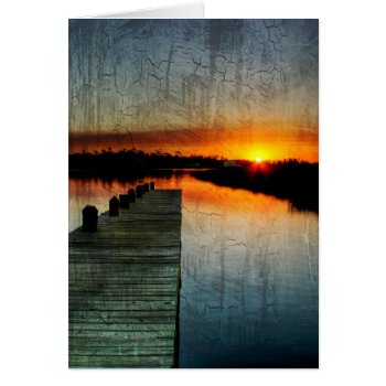 Pier Sunset Card by jonicool at Zazzle