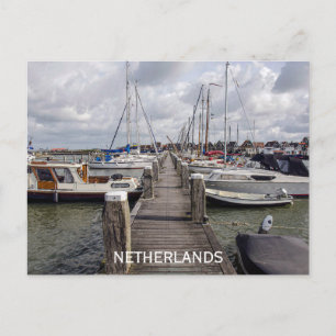 Pier with boats and yachts in Marken Netherlands Postcard