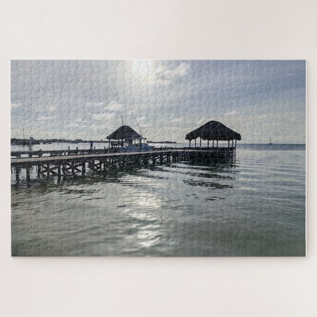 Pier with Palapas Jigsaw Puzzle (Horizontal)