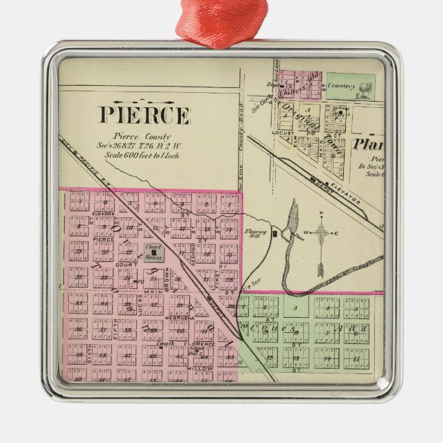 Pierce, Nebraska Metal Ornament (Front)